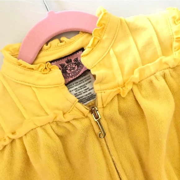 Couture Soft Yellow Terry Baby Romper - Picture 4 of 7